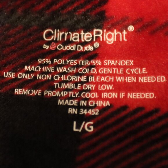 Climate Right By Cuddl Duds Long Sleeve Red Velour Size Large Cozy Casual - Picture 2 of 12